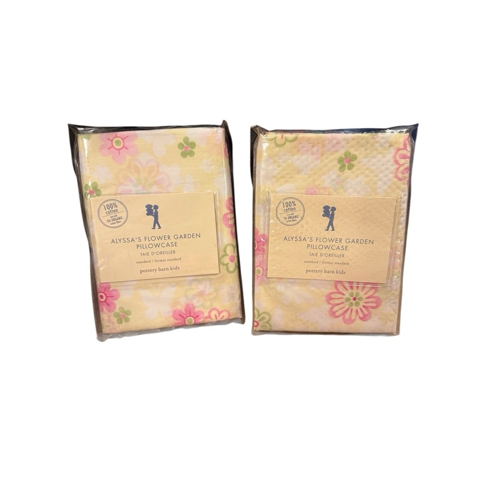 Set 2 Pottery‎ Barn Kids Alyssa's Garden Cotton Standard Pillowcase Lot